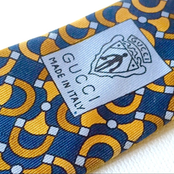 Gucci Pure Silk Men's Neck Tie Made in Italy - Picture 8 of 8